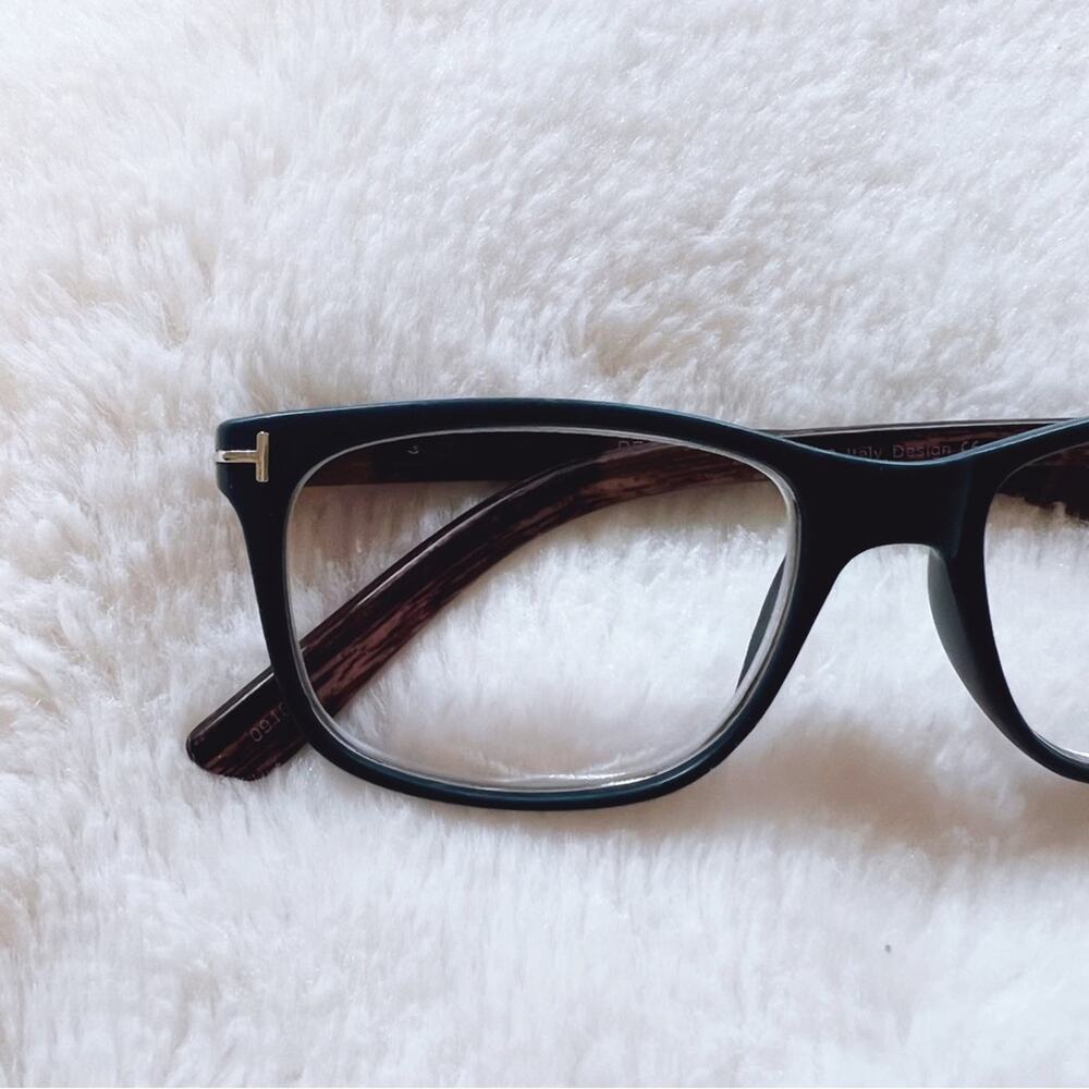 Owen Blue with Dark Wood Reader Glasses - Picture 2 of 11